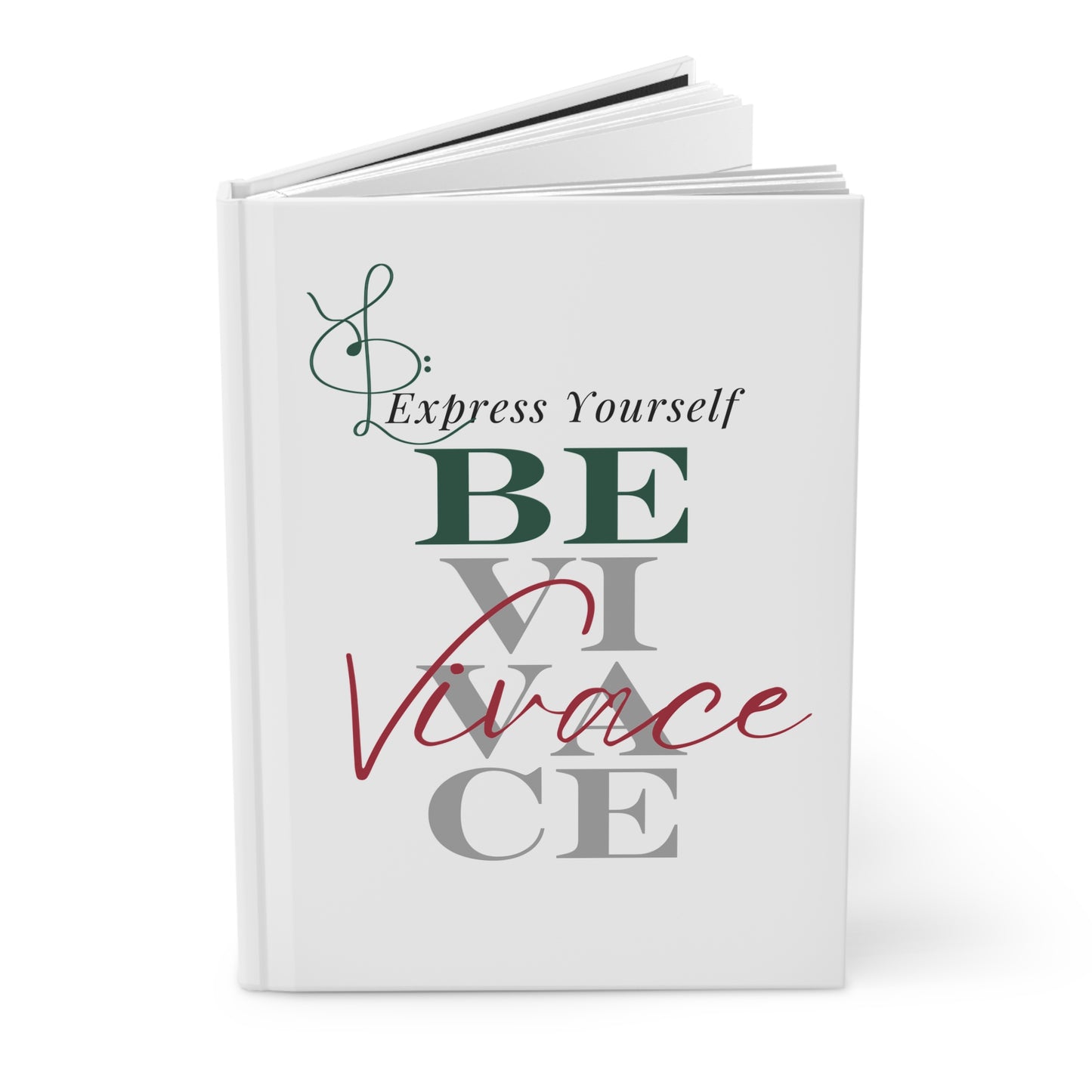 BEVIVACE Inspirational Hardcover Journal - "Express Yourself" Motivational Design Great for Musician's