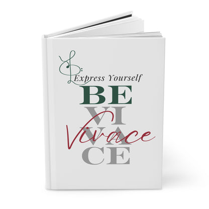 BEVIVACE Inspirational Hardcover Journal - "Express Yourself" Motivational Design Great for Musician's