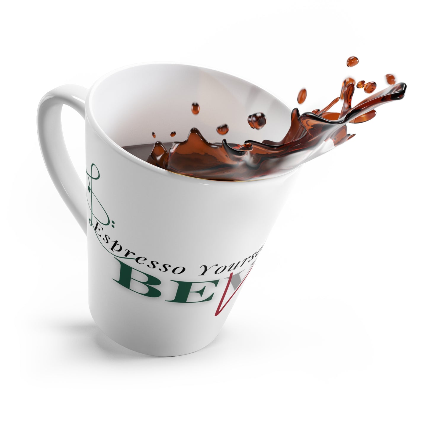 BEVIVACE Inspirational Latte Mug - "Espresso Yourself" Perfect Gift for Musician's and Coffee Lovers