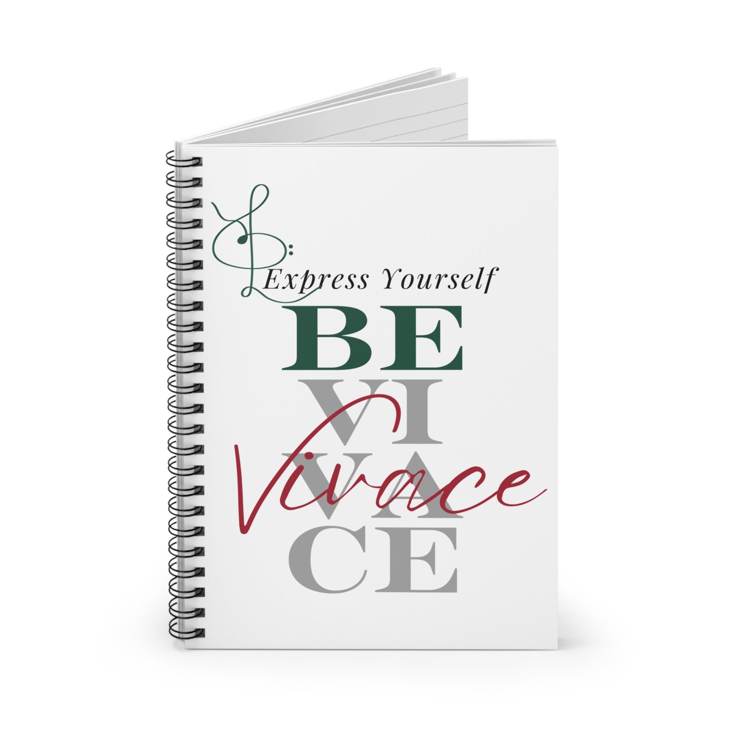 BEVIVACE Spiral Notebook "Express Yourself" Ruled Line Journal