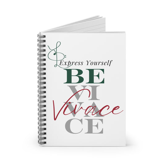 BEVIVACE Spiral Notebook "Express Yourself" Ruled Line Journal