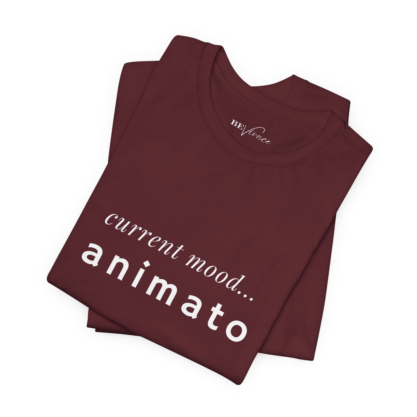 BEVIVACE Current Mood T-Shirt, Animato Music Graphic for Music Lovers