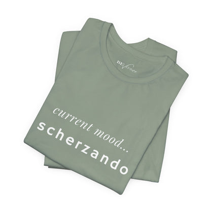 BEVIVACE Current Mood T-Shirt, Scherzando Music Graphic for Music Lovers