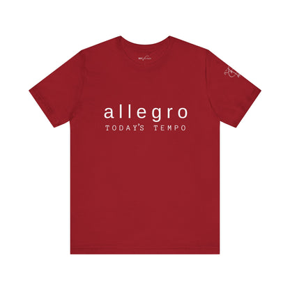 BEVIVACE Today’s Tempo T-Shirt, Allegro Music Graphic for Music Lovers