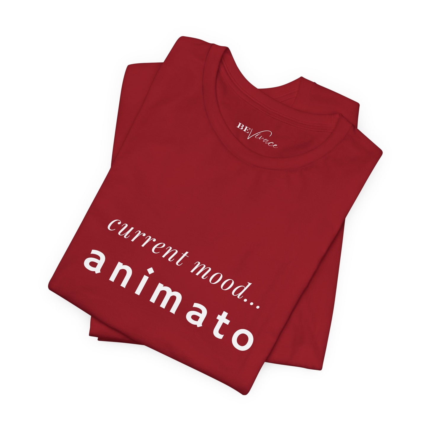 BEVIVACE Current Mood T-Shirt, Animato Music Graphic for Music Lovers
