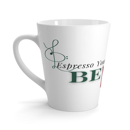 BEVIVACE Inspirational Latte Mug - "Espresso Yourself" Perfect Gift for Musician's and Coffee Lovers