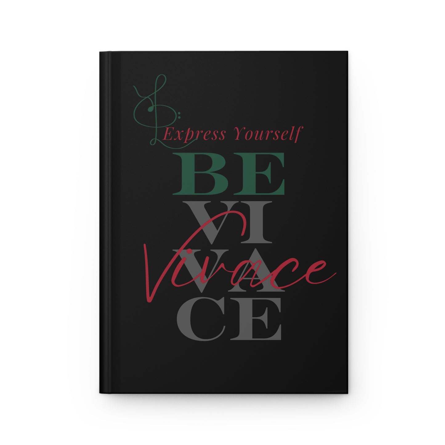 BEVIVACE Inspirational Hardcover Journal - "Express Yourself" Motivational Design Great for Musician's
