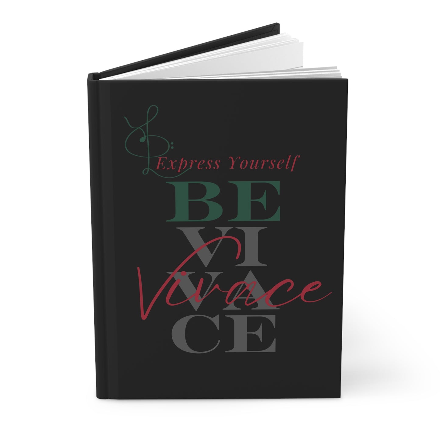 BEVIVACE Inspirational Hardcover Journal - "Express Yourself" Motivational Design Great for Musician's