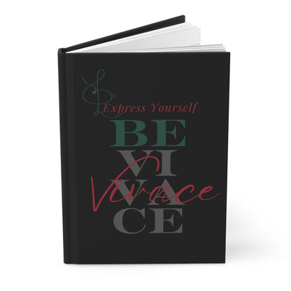 BEVIVACE Inspirational Hardcover Journal - "Express Yourself" Motivational Design Great for Musician's