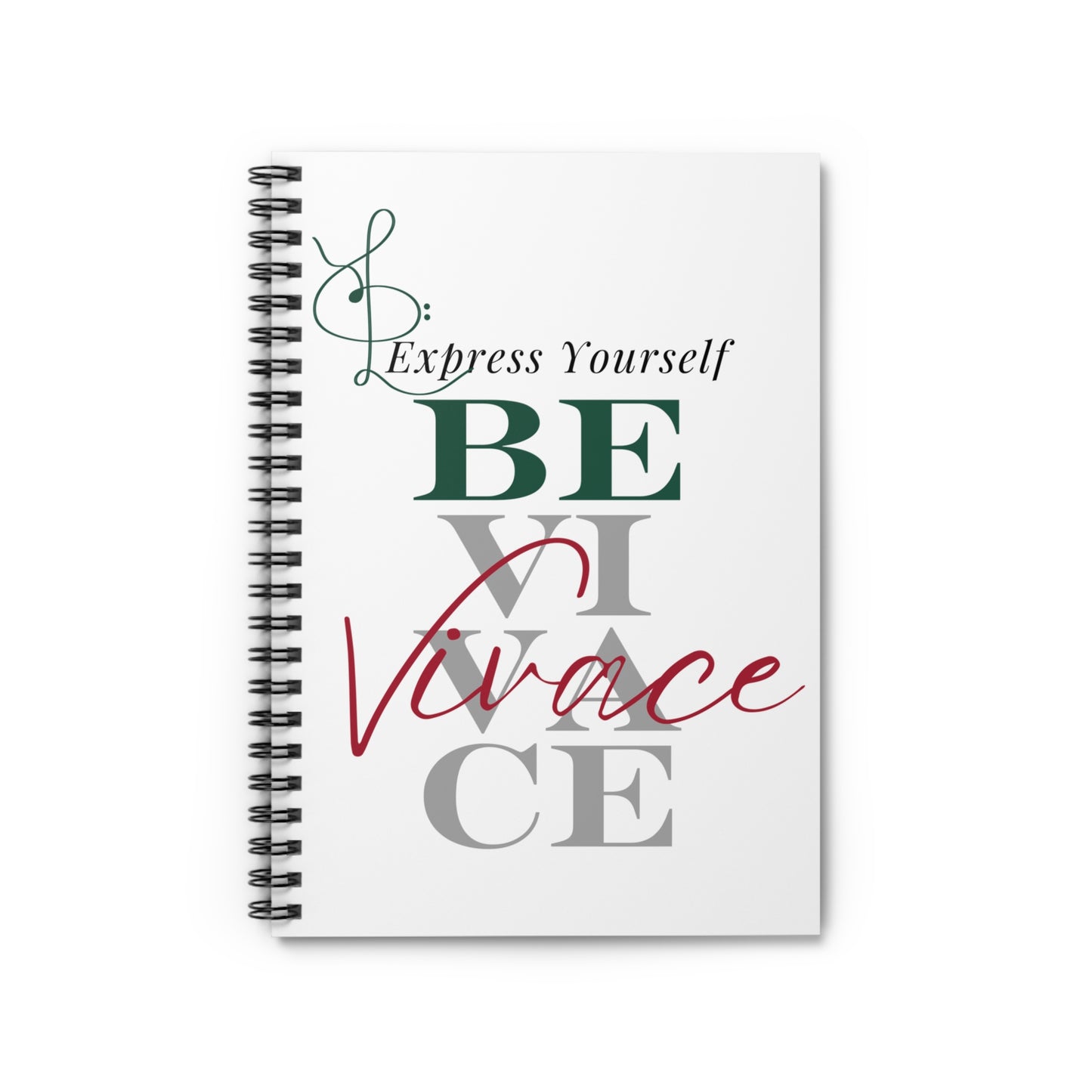 BEVIVACE Spiral Notebook "Express Yourself" Ruled Line Journal