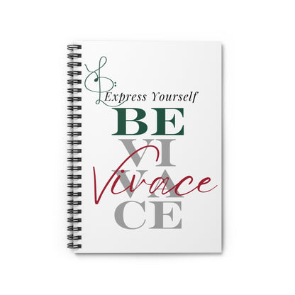 BEVIVACE Spiral Notebook "Express Yourself" Ruled Line Journal