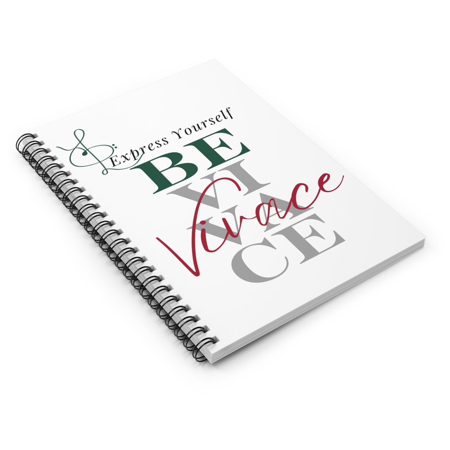 BEVIVACE Spiral Notebook "Express Yourself" Ruled Line Journal