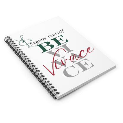 BEVIVACE Spiral Notebook "Express Yourself" Ruled Line Journal