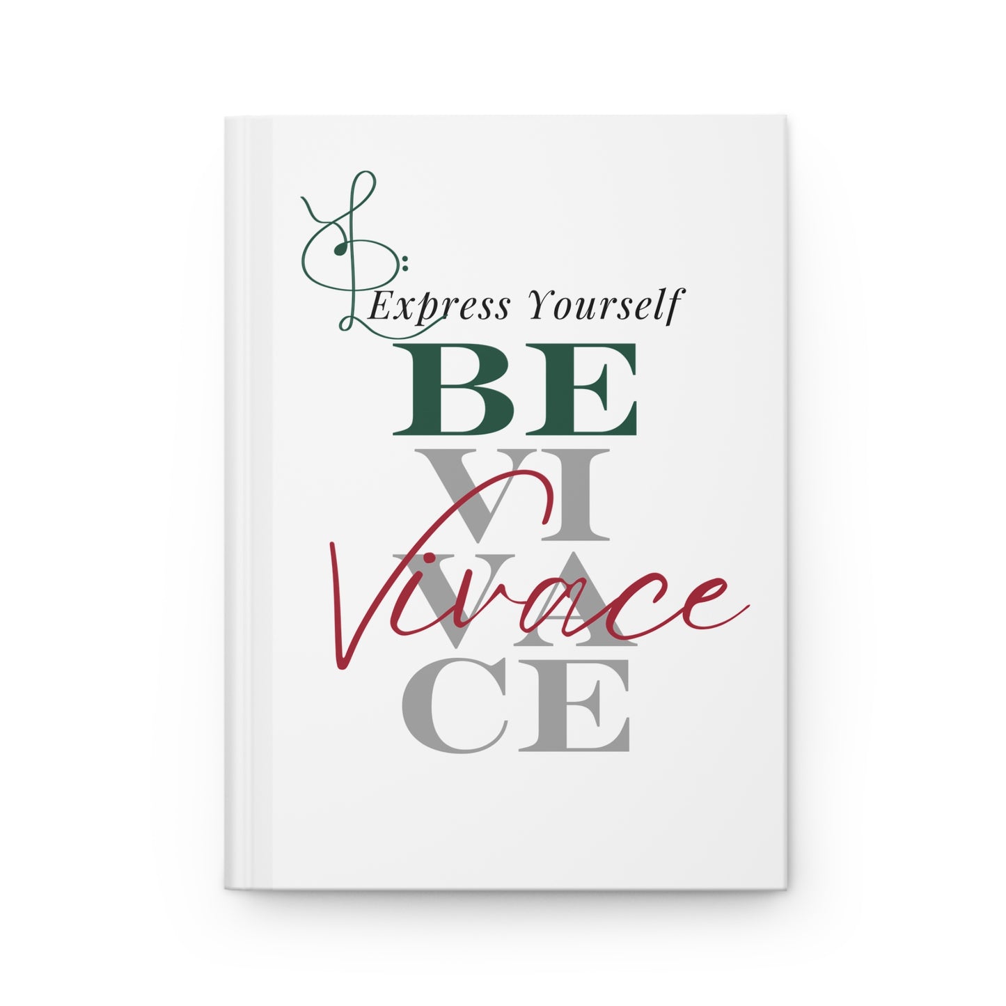 BEVIVACE Inspirational Hardcover Journal - "Express Yourself" Motivational Design Great for Musician's